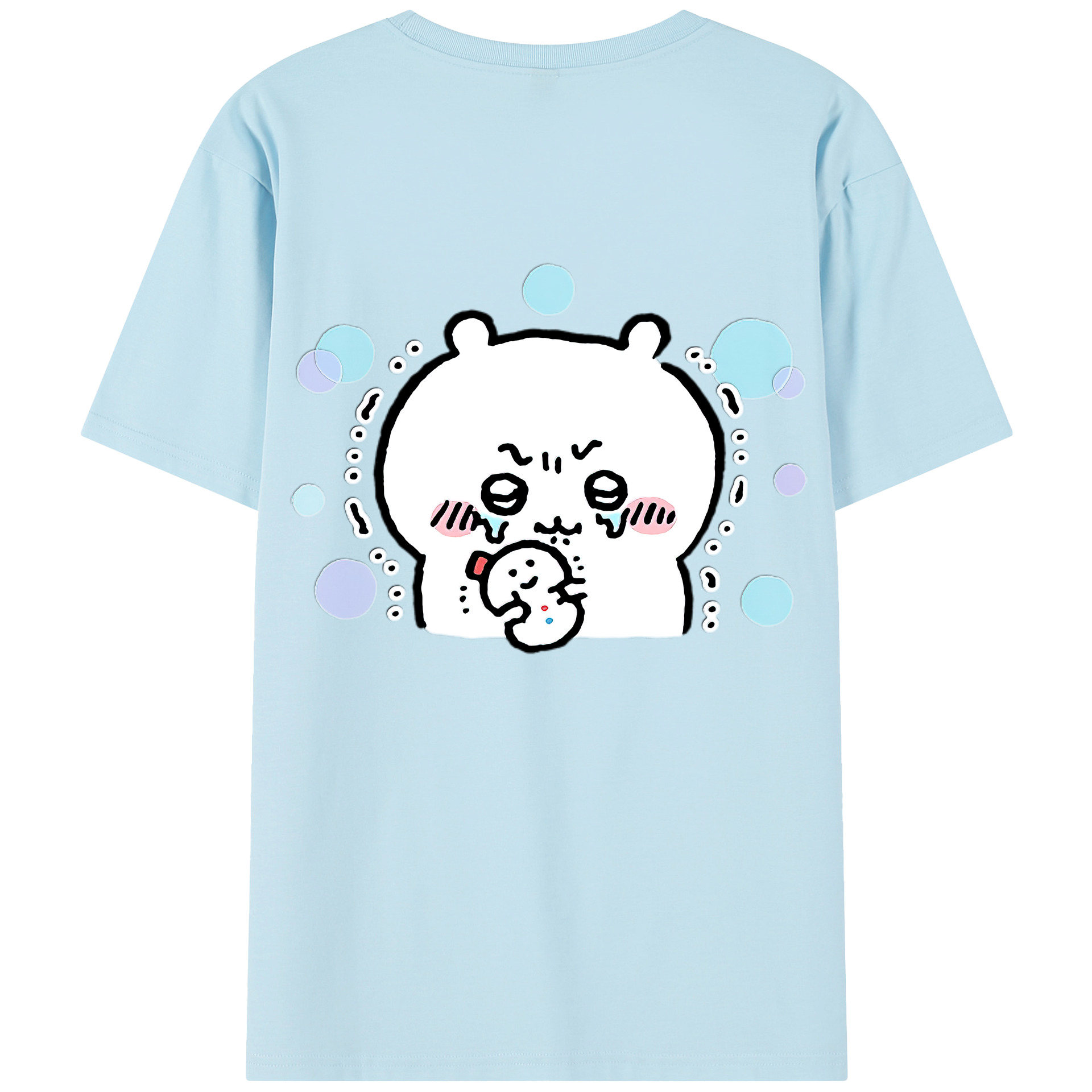 （画像用） ちいかわ ちいかわ Chii-kawa chiikawa 綿100％半袖Tシャツ（背面プリント）